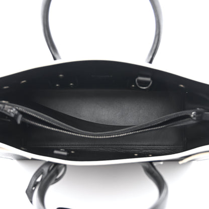 Saint Laurent Grained Calfskin Topstitch Small Sac De Jour Black Porcelain 6 of 12