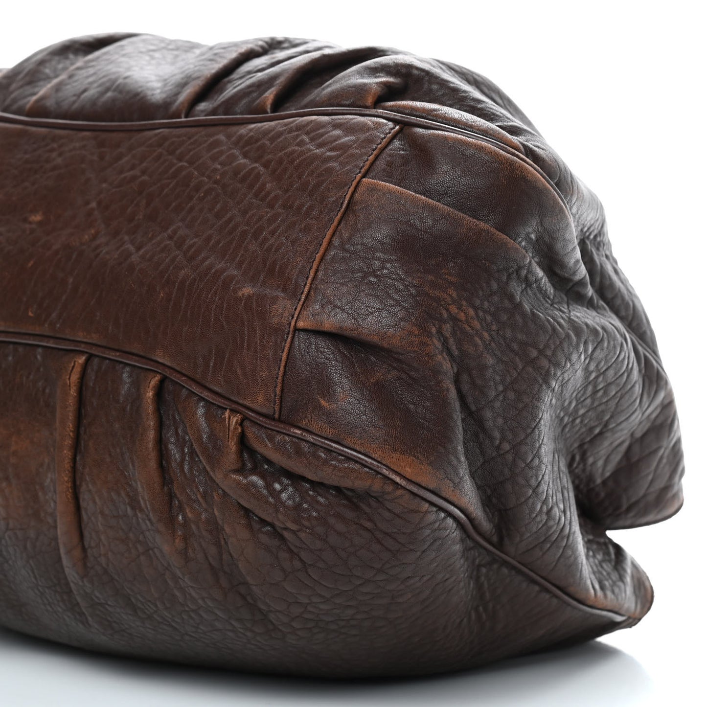 Crinkled Lambskin Mia Tote Cognac