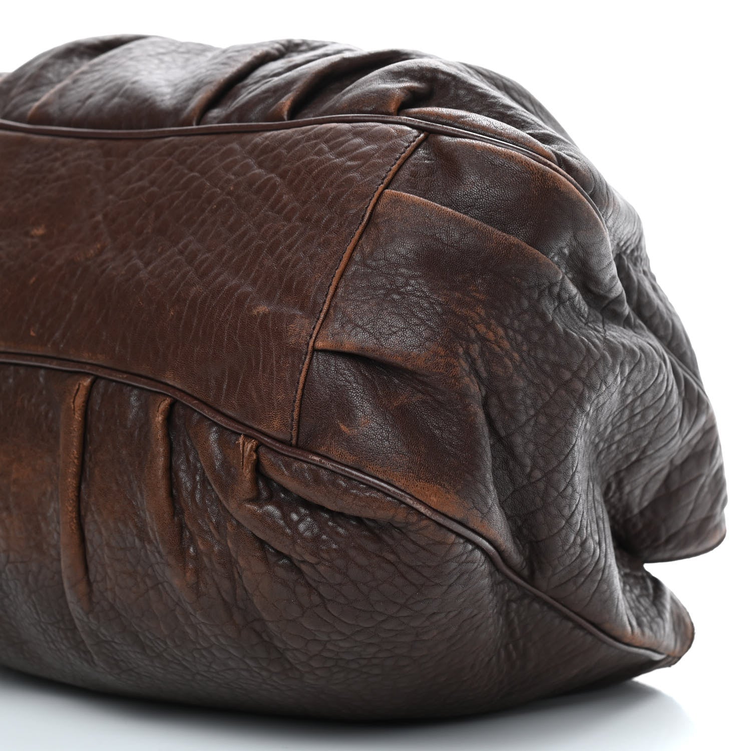 Fendi Crinkled Lambskin Mia Tote Cognac 14 of 14