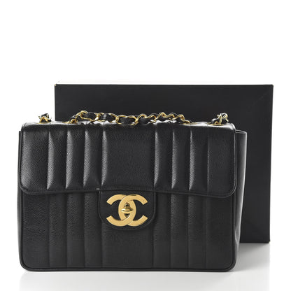 Chanel Caviar Vertical Quilted Single Flap Black 11 of 11