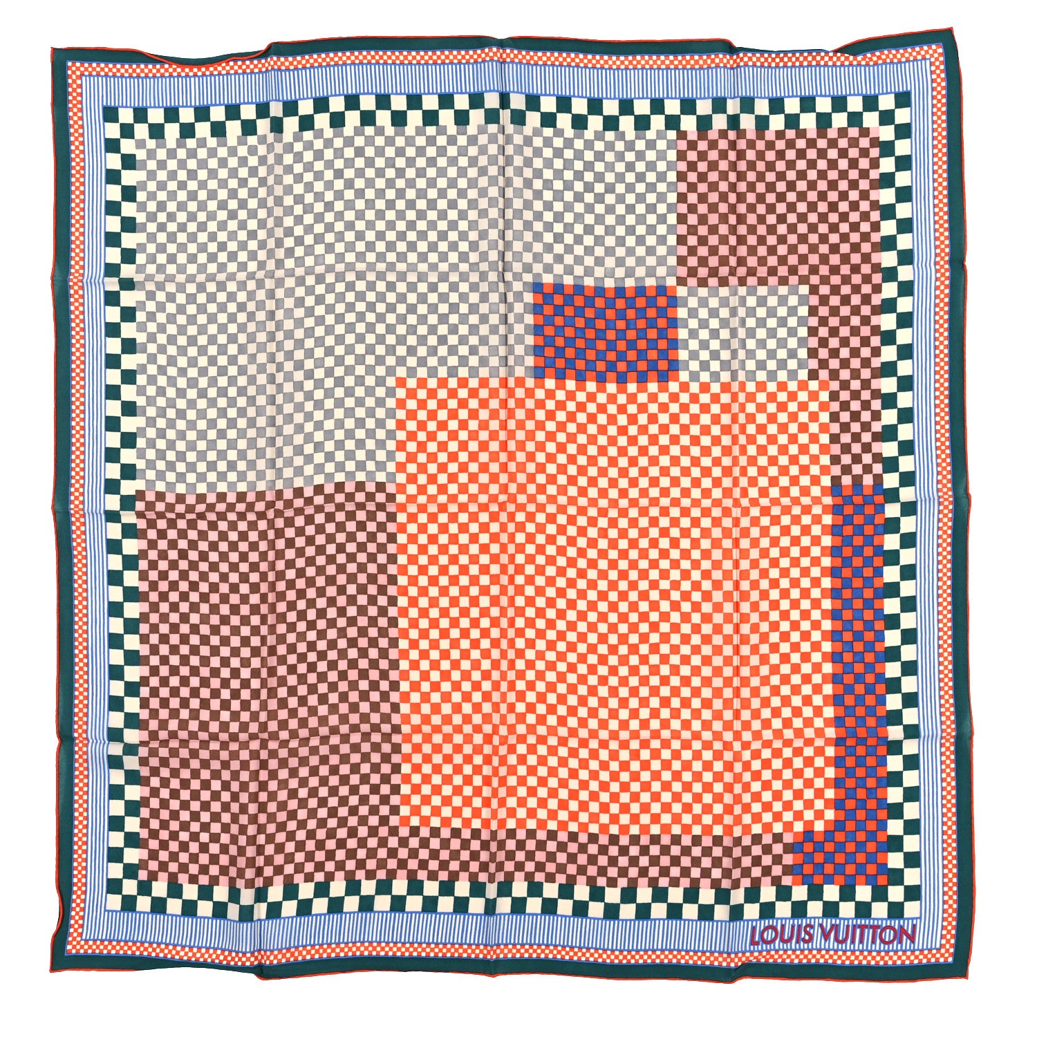 Louis Vuitton Silk Damier Aquarelle Scarf Piment 1 of 3
