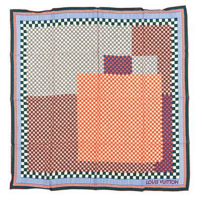 Louis Vuitton Silk Damier Aquarelle Scarf Piment 1 of 3
