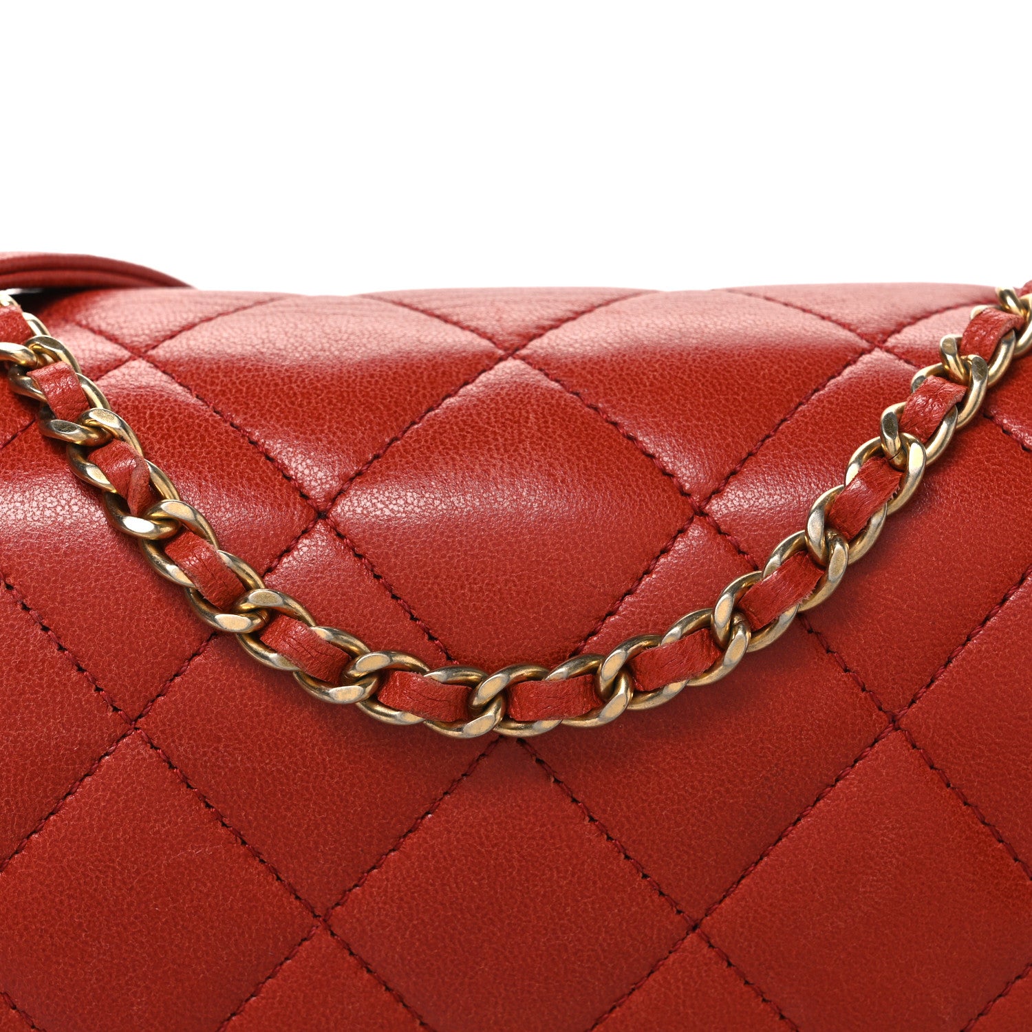 Chanel Lambskin Quilted Small Single Flap Red 8 of 10