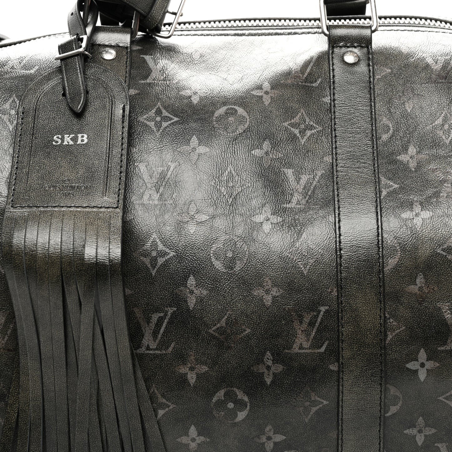Brushed Monogram Keepall Bandouliere 50 Black