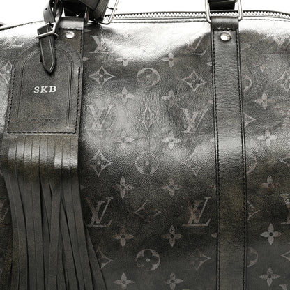 Louis Vuitton Brushed Monogram Keepall Bandouliere 50 Black 6 of 8