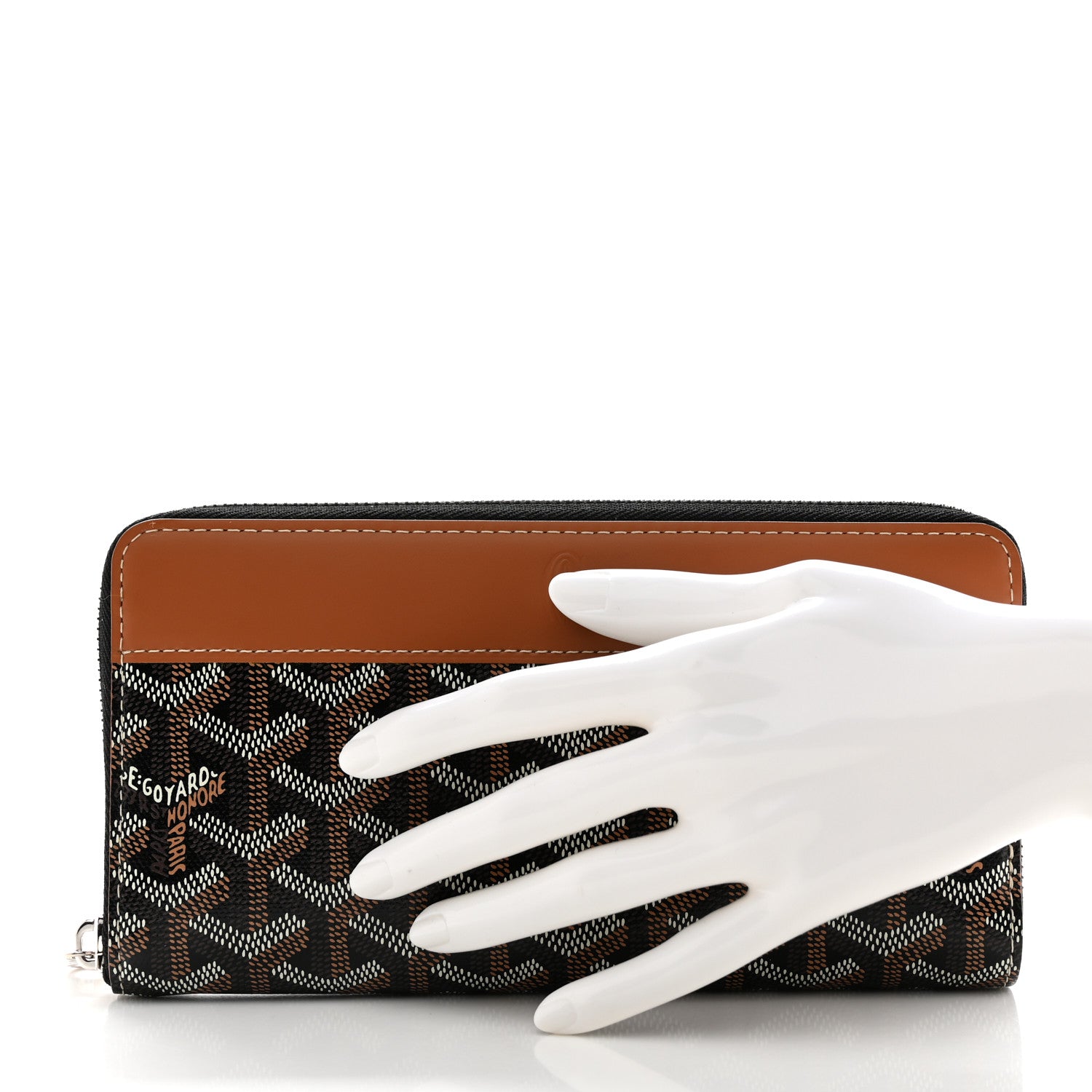 Goyard Goyardine Matignon Zip Around GM Wallet Black Gold 2 of 7