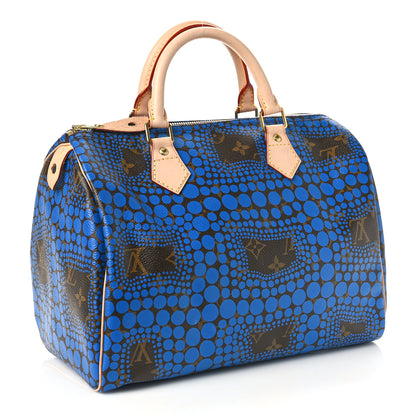 Louis Vuitton Monogram Kusama Town Speedy 30 Blue 3 of 8