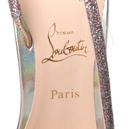 Christian Louboutin Mini Glitter PVC Specchio Optisling 100 Sandals 37.5 Multicolor Plantine 9 of 10