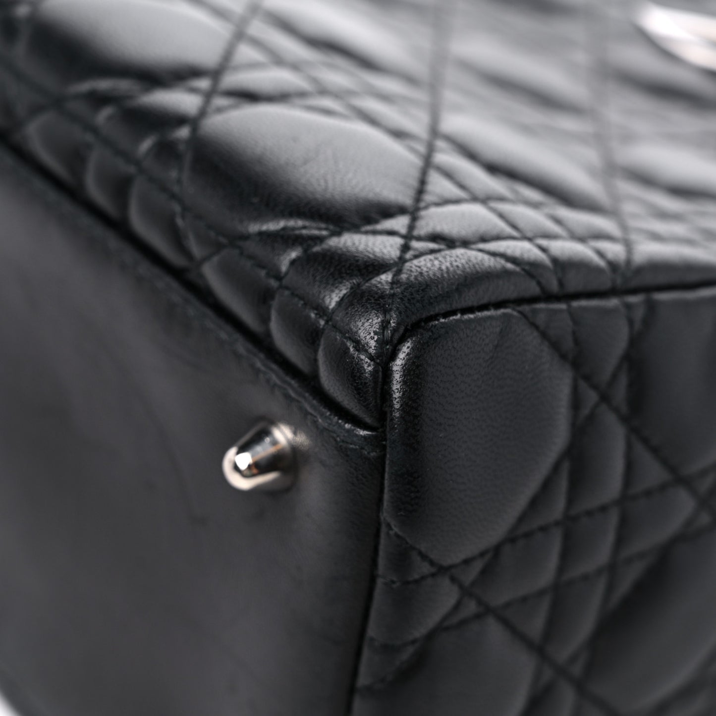 Lambskin Cannage Medium Lady Dior Black
