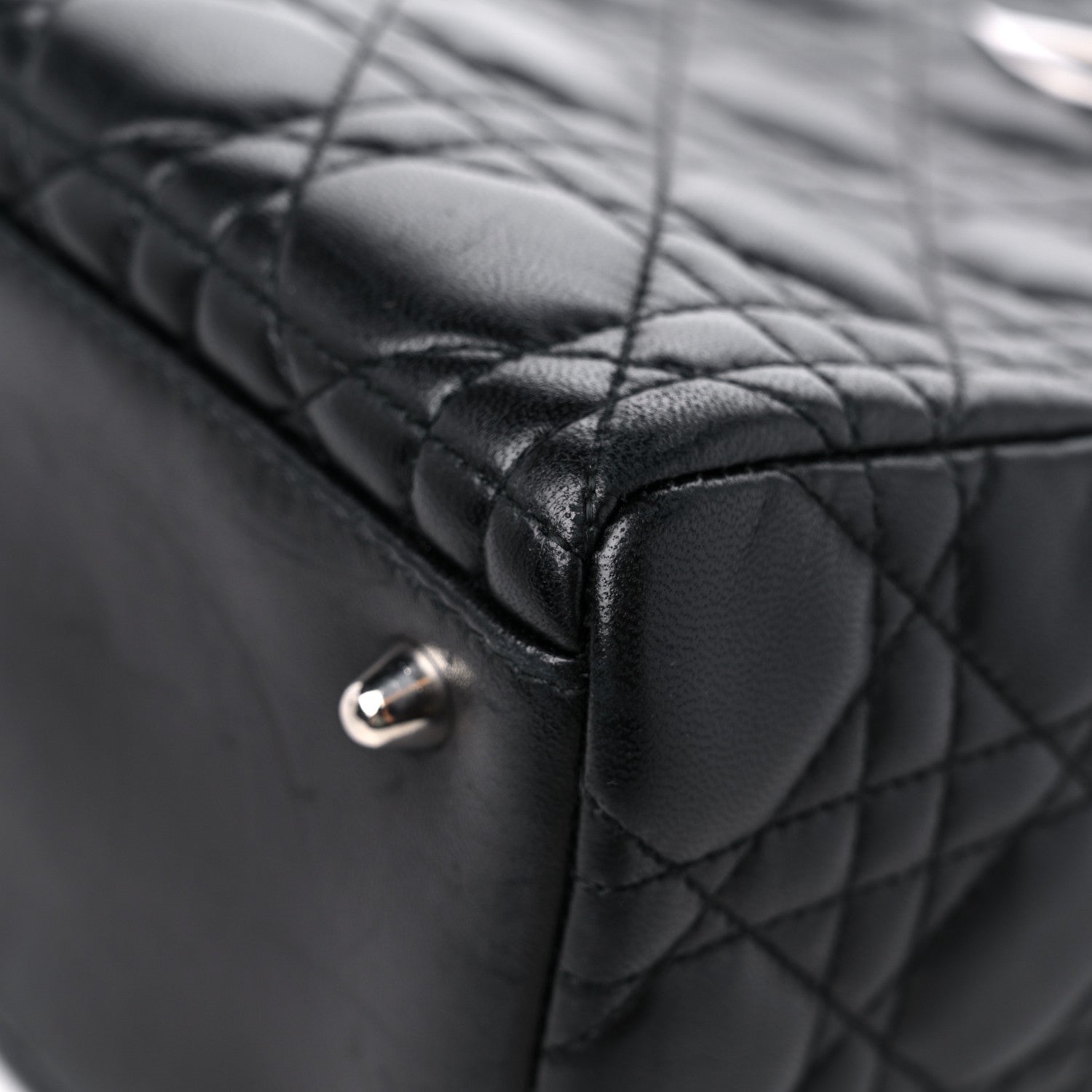 Christian Dior Lambskin Cannage Medium Lady Dior Black 9 of 18