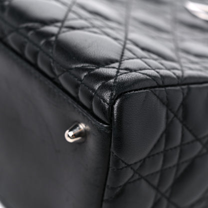 Christian Dior Lambskin Cannage Medium Lady Dior Black 9 of 18
