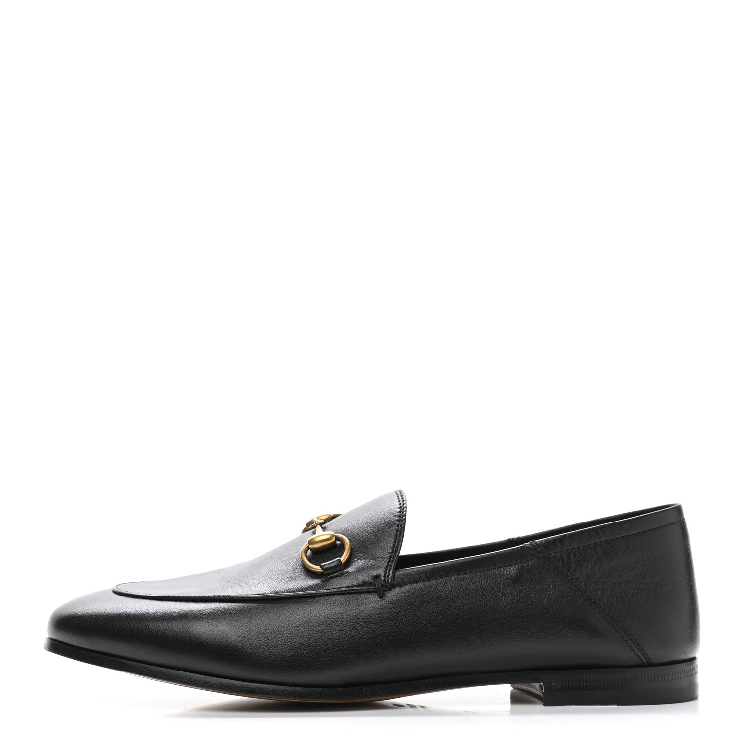 Gucci Lambskin Womens Brixton Horsebit Loafers 37 Black 1 of 10