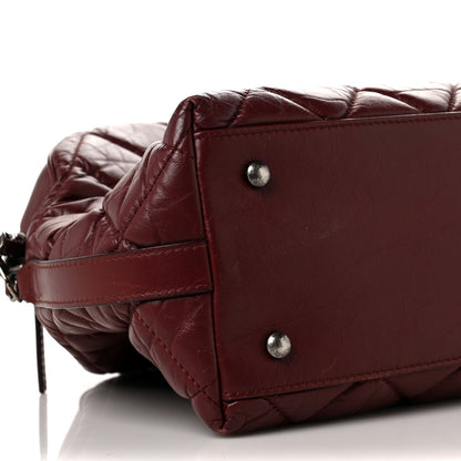 Chanel Aged Calfskin Small Bowling Bag Burgundy 8 of 13