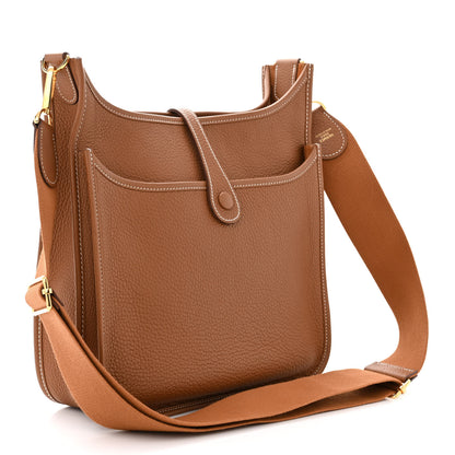 Hermes Taurillon Clemence Evelyne III PM Gold 3 of 10