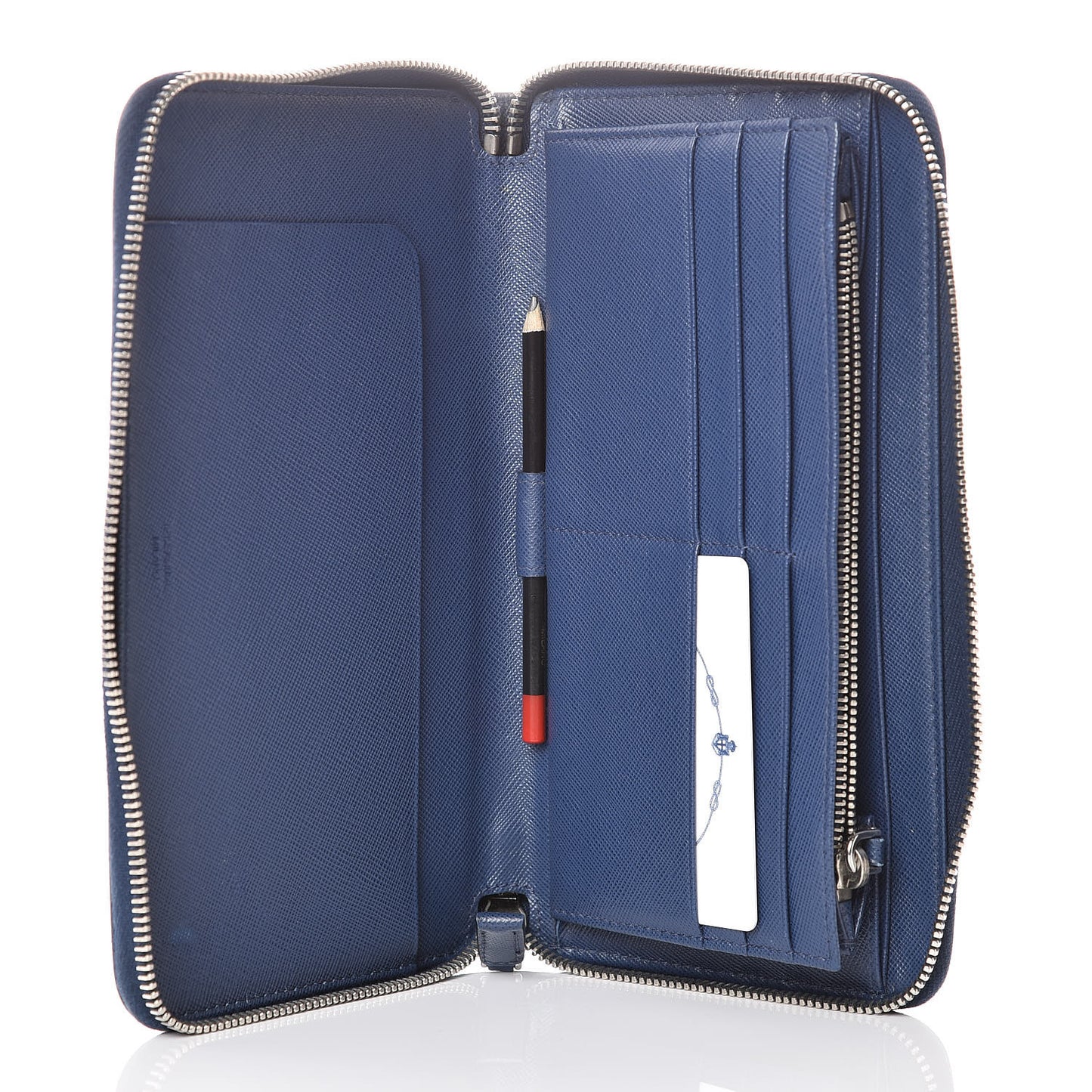 Saffiano Large Zip Around Travel Wallet Bleuette