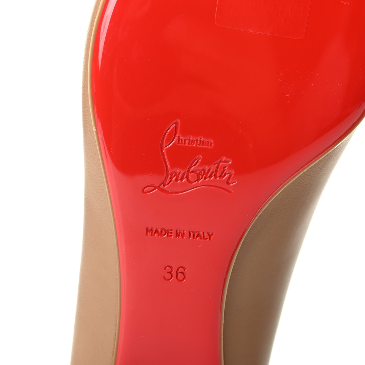 Christian Louboutin Nappa Spiked Hall Flats 36 Nude 6 of 8