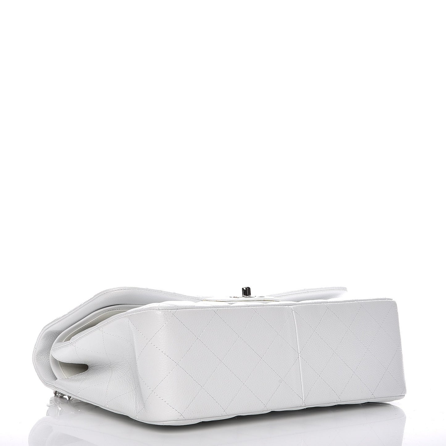 Caviar Quilted Jumbo Double Flap White