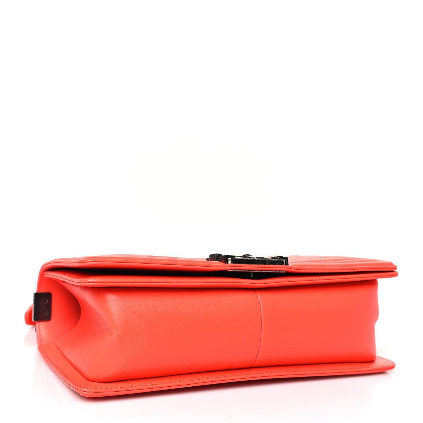 Calfskin Chevron Quilted Medium Boy Flap Coral