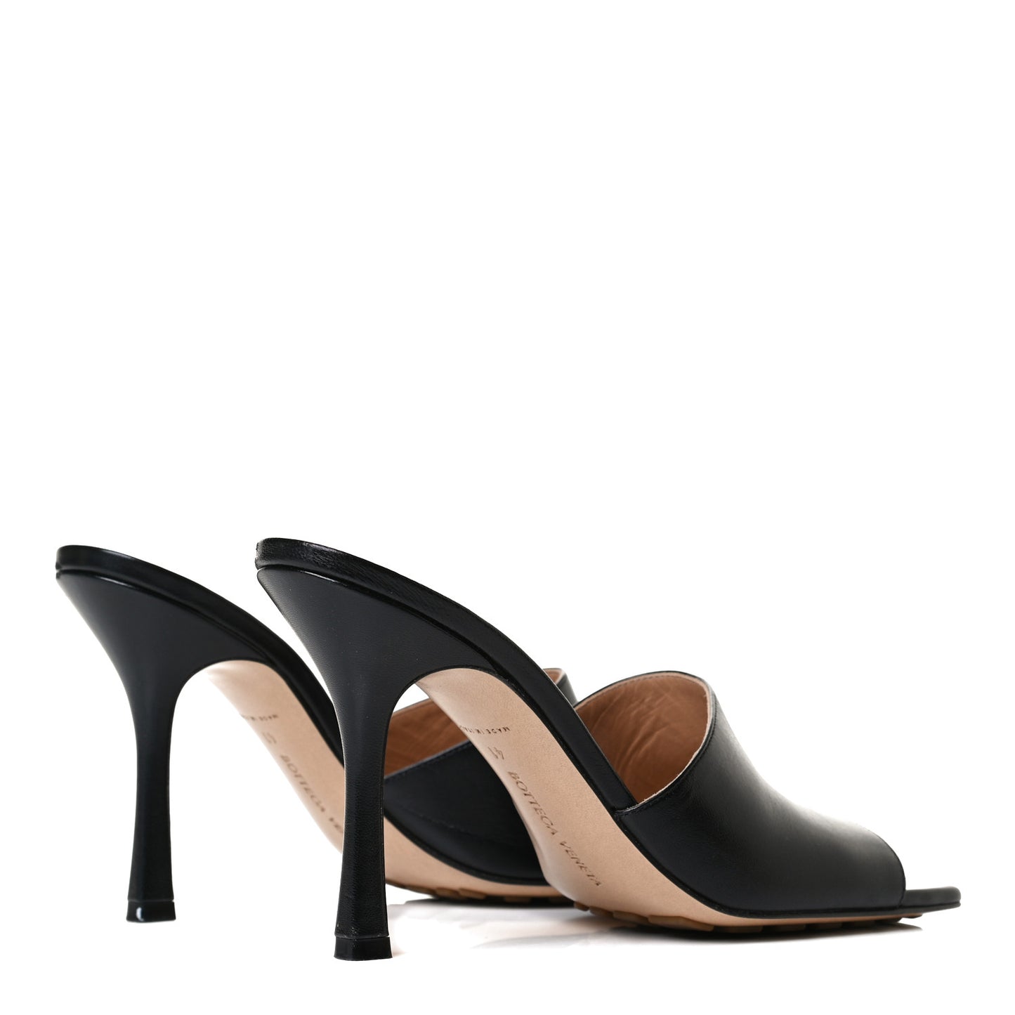 Lambskin Stretch Mule Sandals 41 Black
