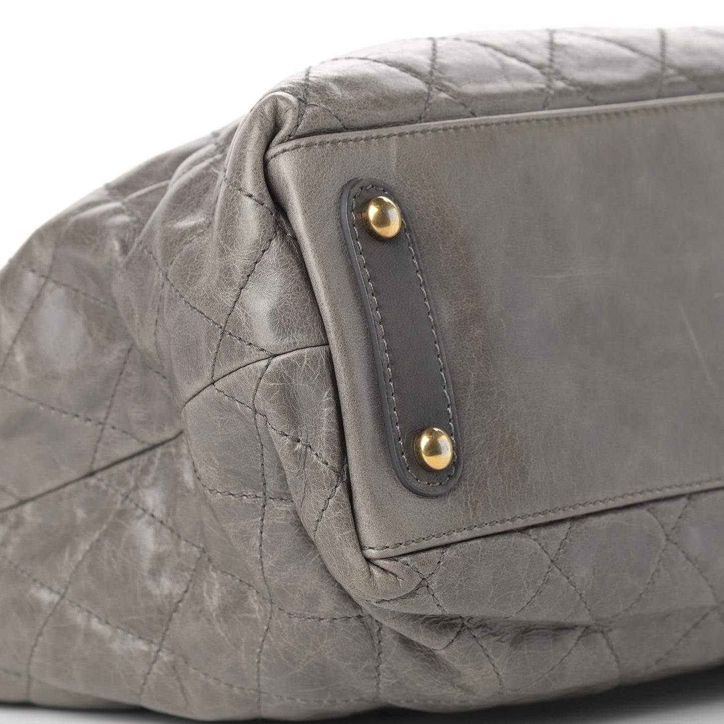 Glazed Calfskin Stingray Large Bindi CC Tote Grey