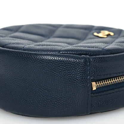 Chanel Caviar Quilted Round Clutch With Chain Navy 10 of 11