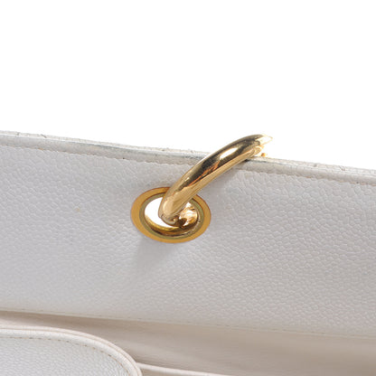 Chanel Caviar Quilted Grand Shopping Tote GST White 8 of 13