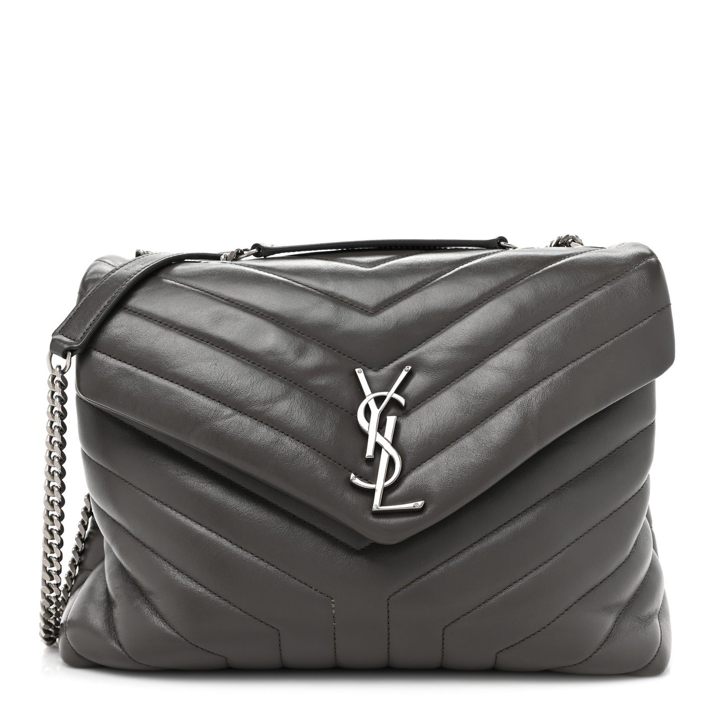 Calfskin Y Quilted Monogram Medium Loulou Chain Satchel Earth