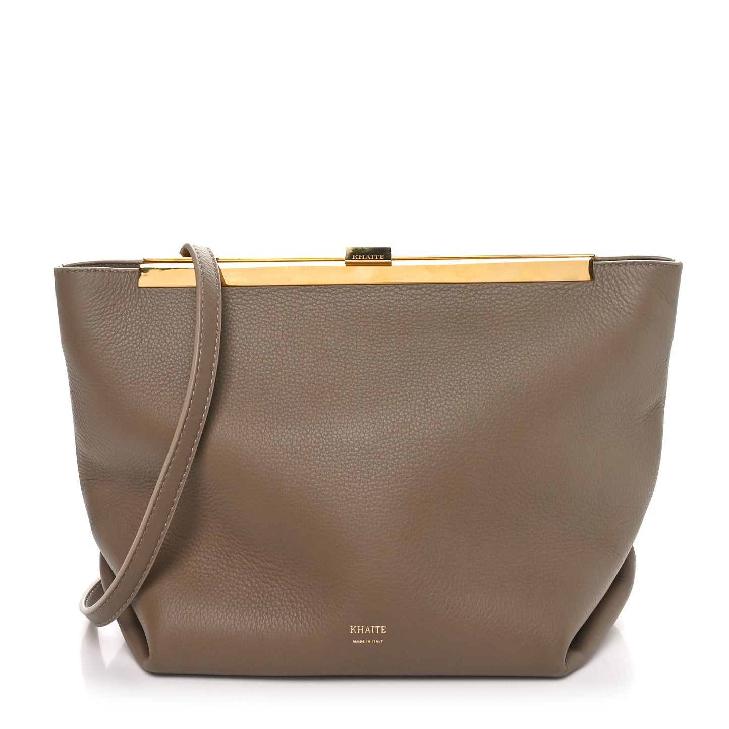 Pebbled Calfskin Augusta Crossbody Taupe