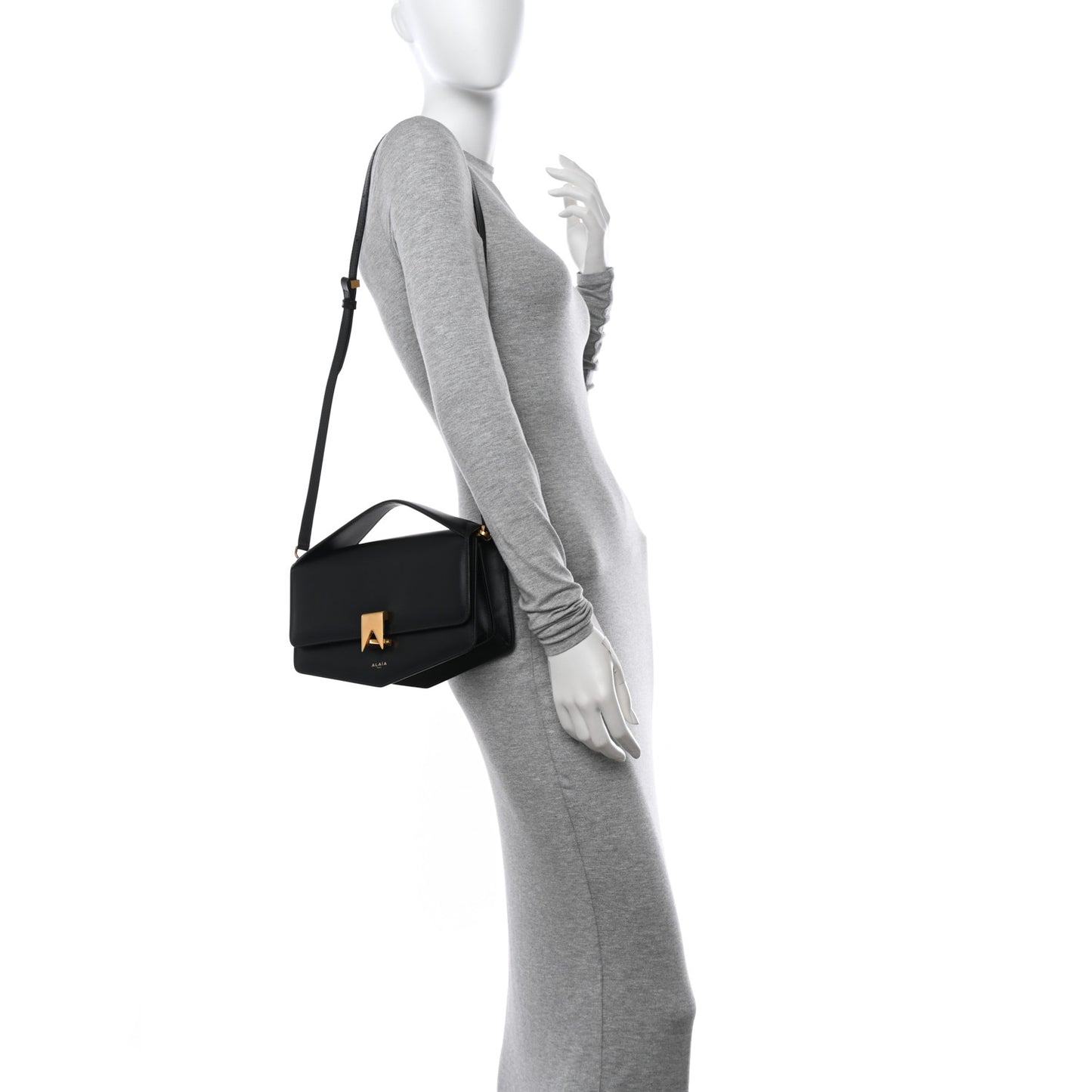 Box Calfskin Le Papa East West Crossbody Black