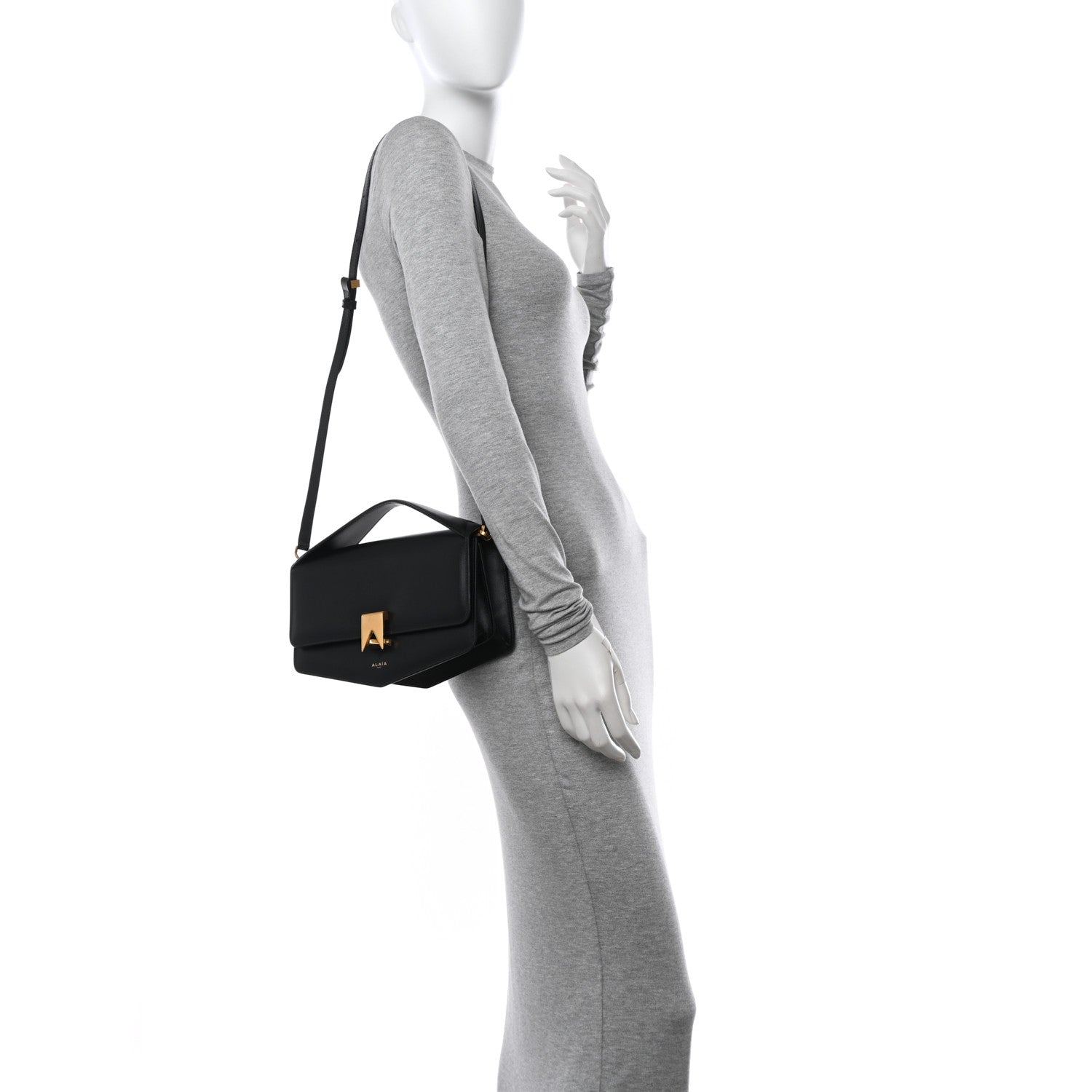 Alaia Box Calfskin Le Papa East West Crossbody Black 2 of 10