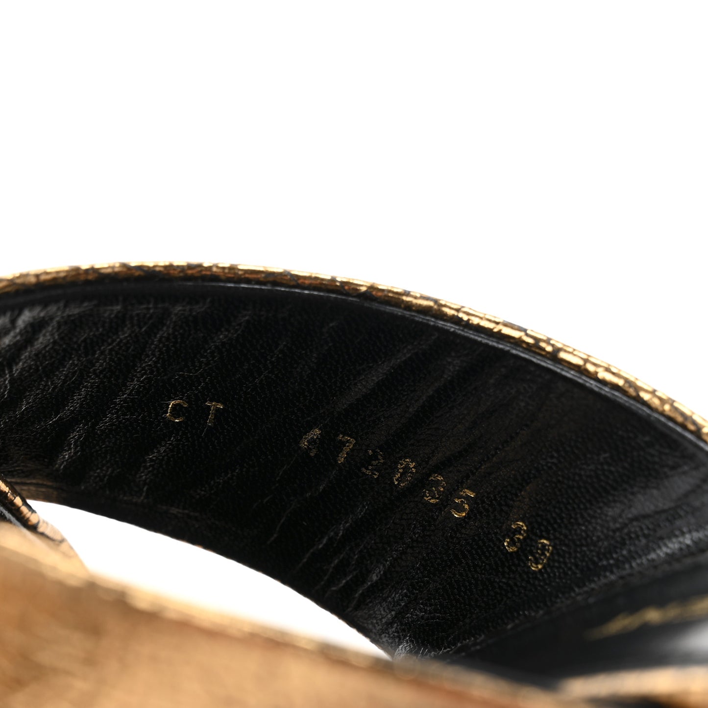 Metallic Supercrack Calfskin LouLou 95 Mule Sandals 39 Chestnut