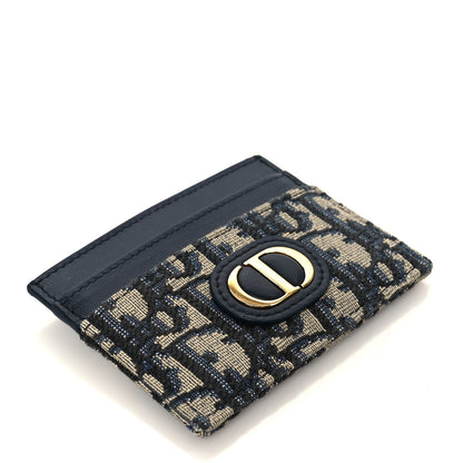 Christian Dior Oblique Calfskin 30 Montaigne Freesia Card Holder Blue 4 of 8