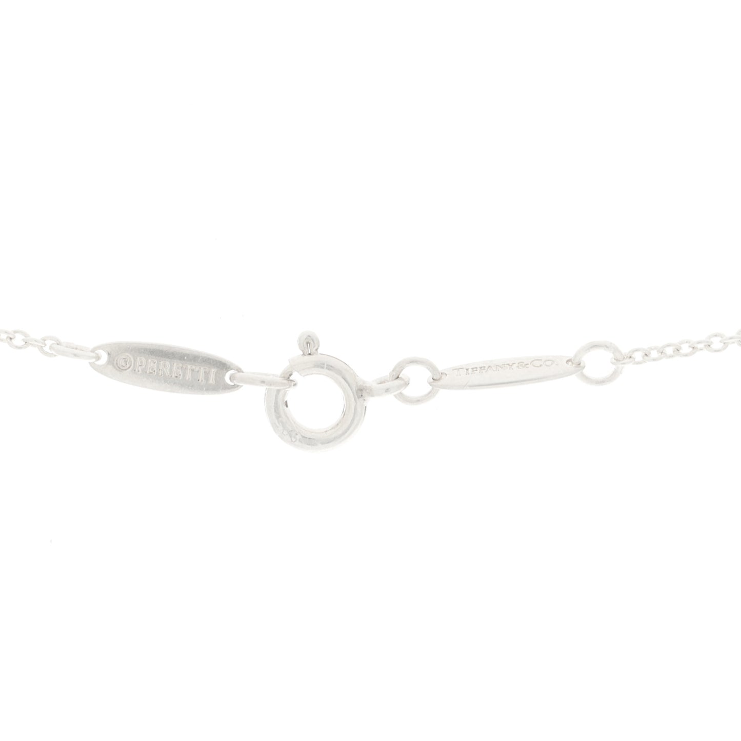Sterling Silver Diamond 16mm Elsa Peretti Open Heart Pendant Necklace