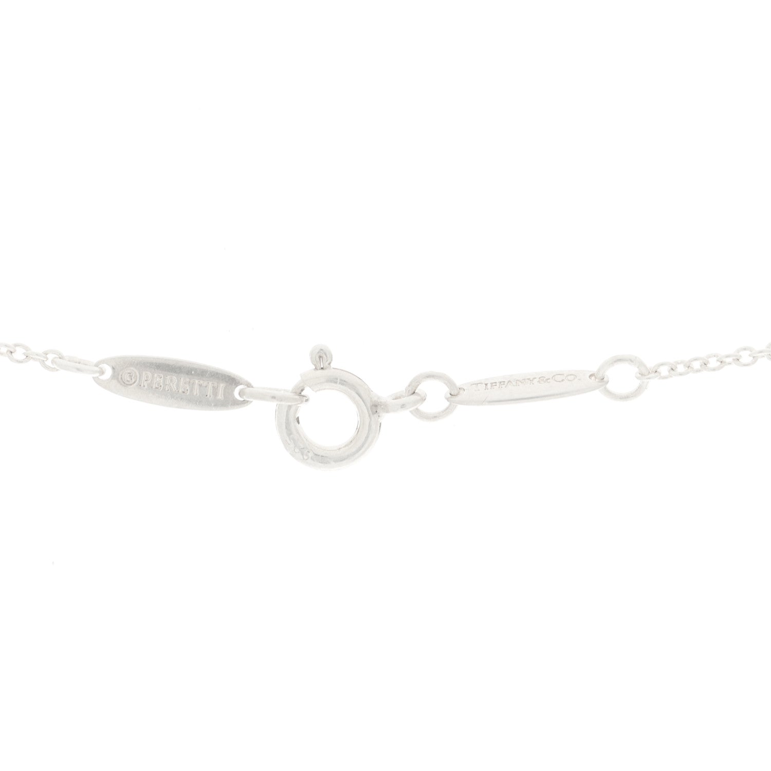 Tiffany Sterling Silver Diamond 16mm Elsa Peretti Open Heart Pendant Necklace 4 of 6