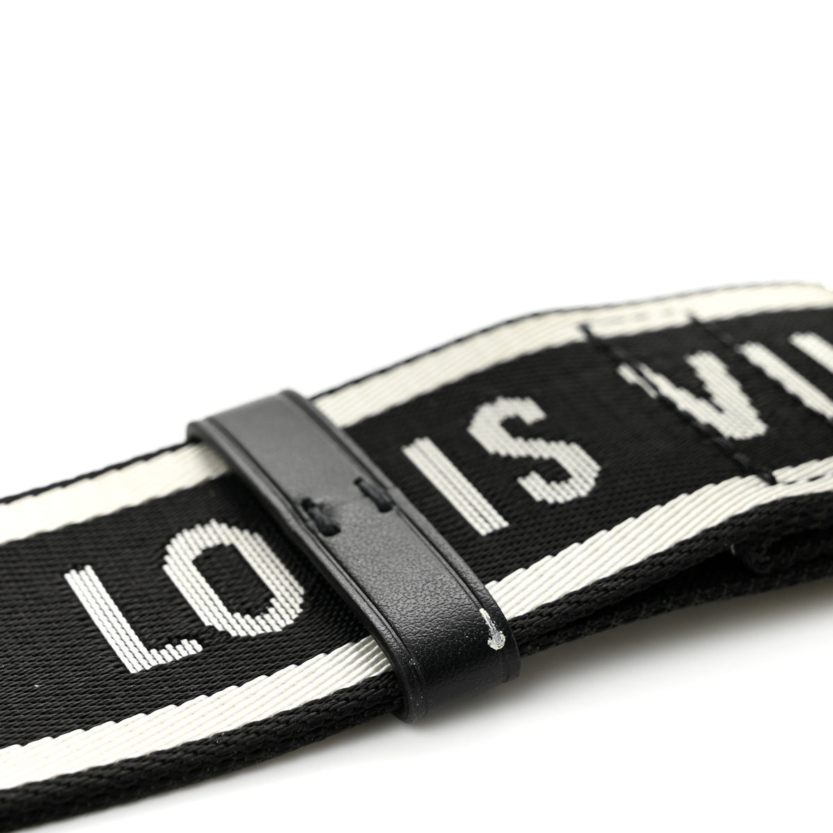 Nylon Jacquard Sporty Bandouliere Shoulder Strap Black