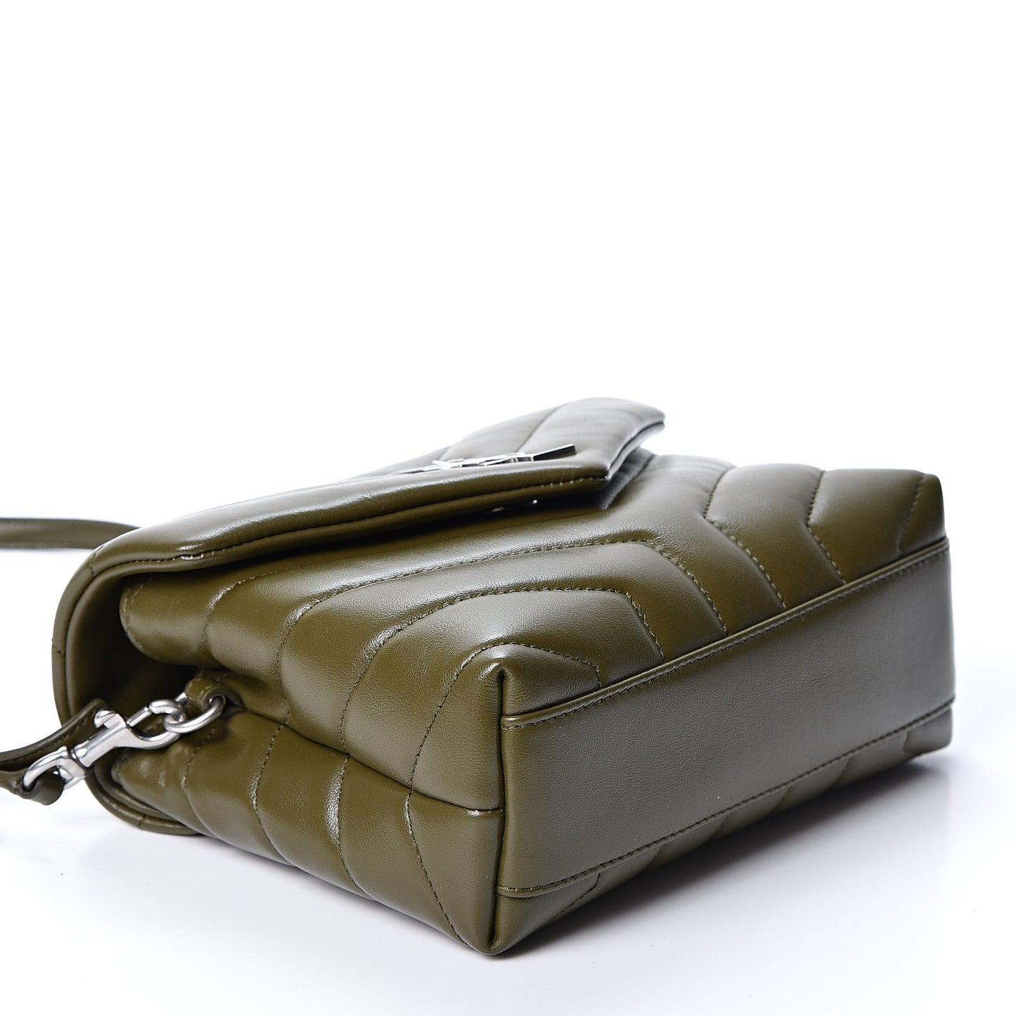Calfskin Y Quilted Monogram Toy Loulou Crossbody Bag Military Olive