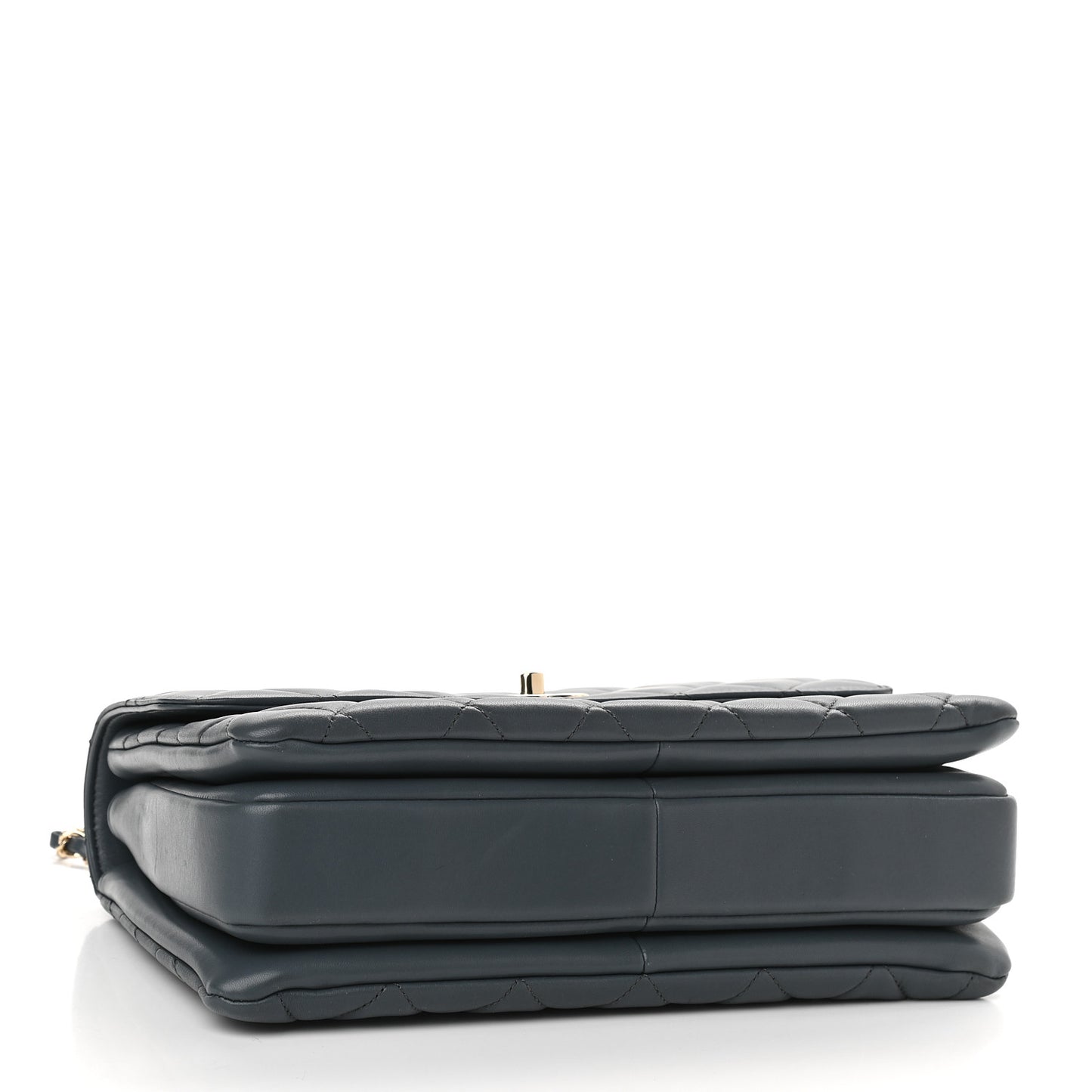 Lambskin Quilted Medium Trendy CC Flap Dual Handle Bag Dark Grey