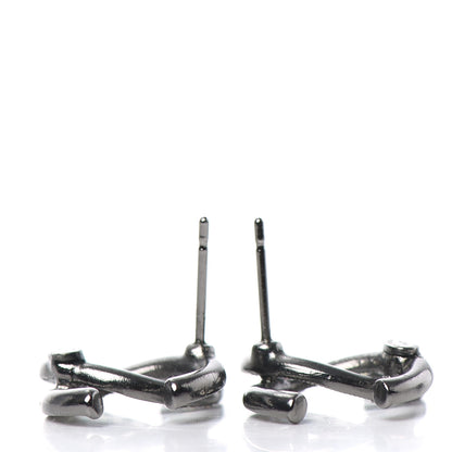Chanel Crystal Baguette CC Earrings Ruthenium 3 of 4