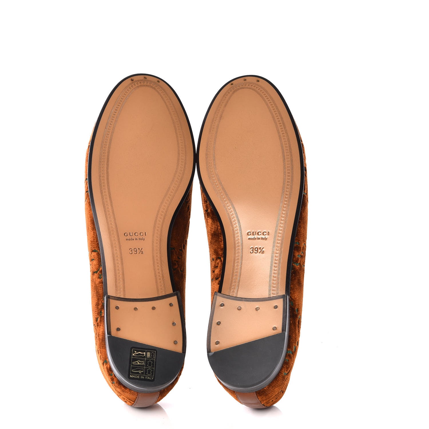 Gucci Velvet GG Monogram Horsebit Womens Jordaan Loafers 39.5 Cognac Green 6 of 11