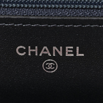 Chanel Metallic Crumpled Calfskin Quilted Reissue Wallet On Chain WOC Charcoal 6 of 9