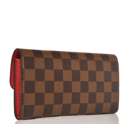 Louis Vuitton Damier Ebene Emilie Wallet Red 3 of 6