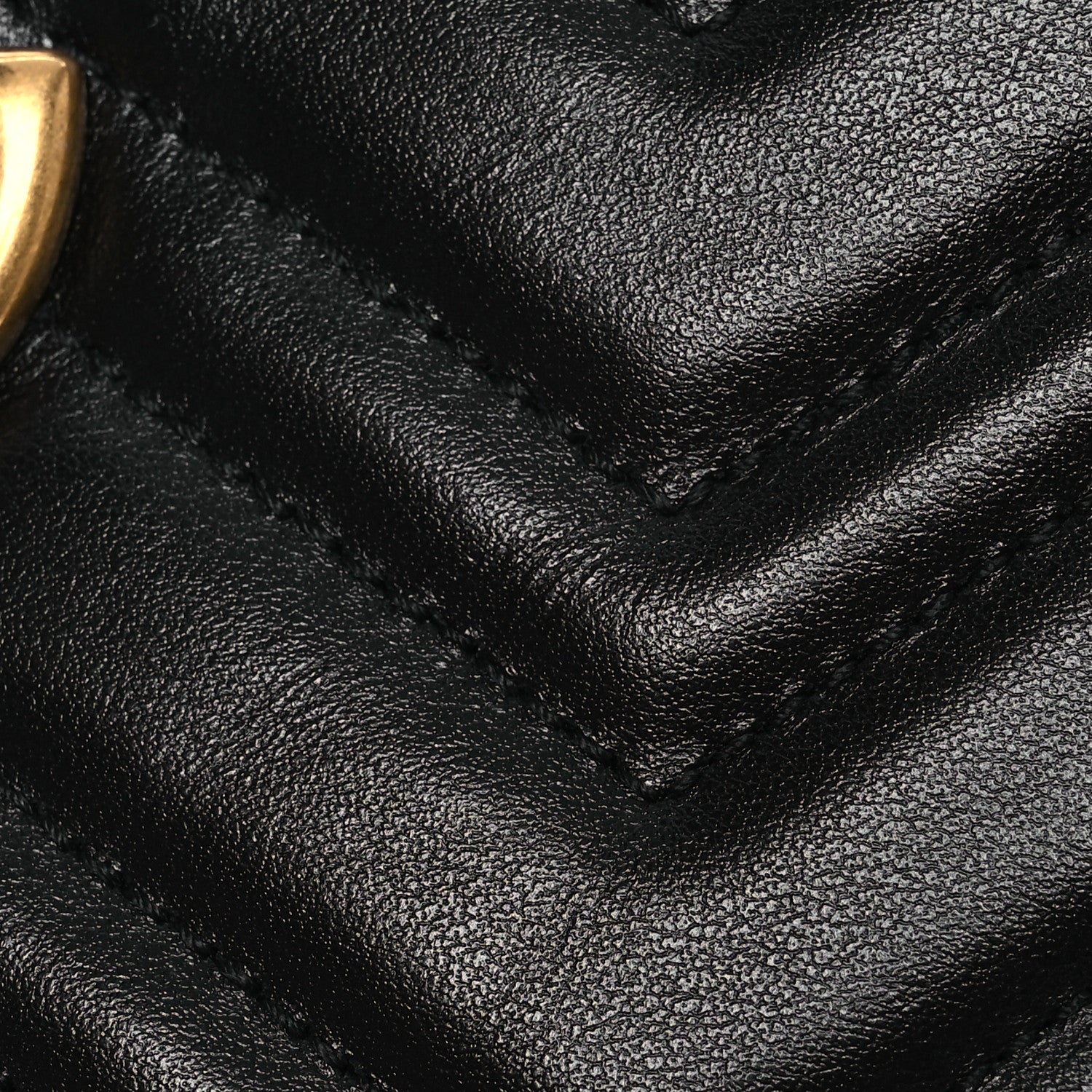 Gucci Calfskin Matelasse Small GG Marmont Chain Shoulder Bag Black 13 of 14