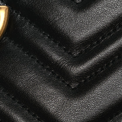 Gucci Calfskin Matelasse Small GG Marmont Chain Shoulder Bag Black 13 of 14