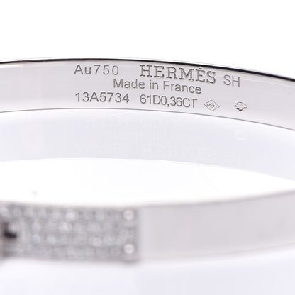 Hermes 18K White Gold Diamond PM Kelly Pave Bracelet SH 4 of 4