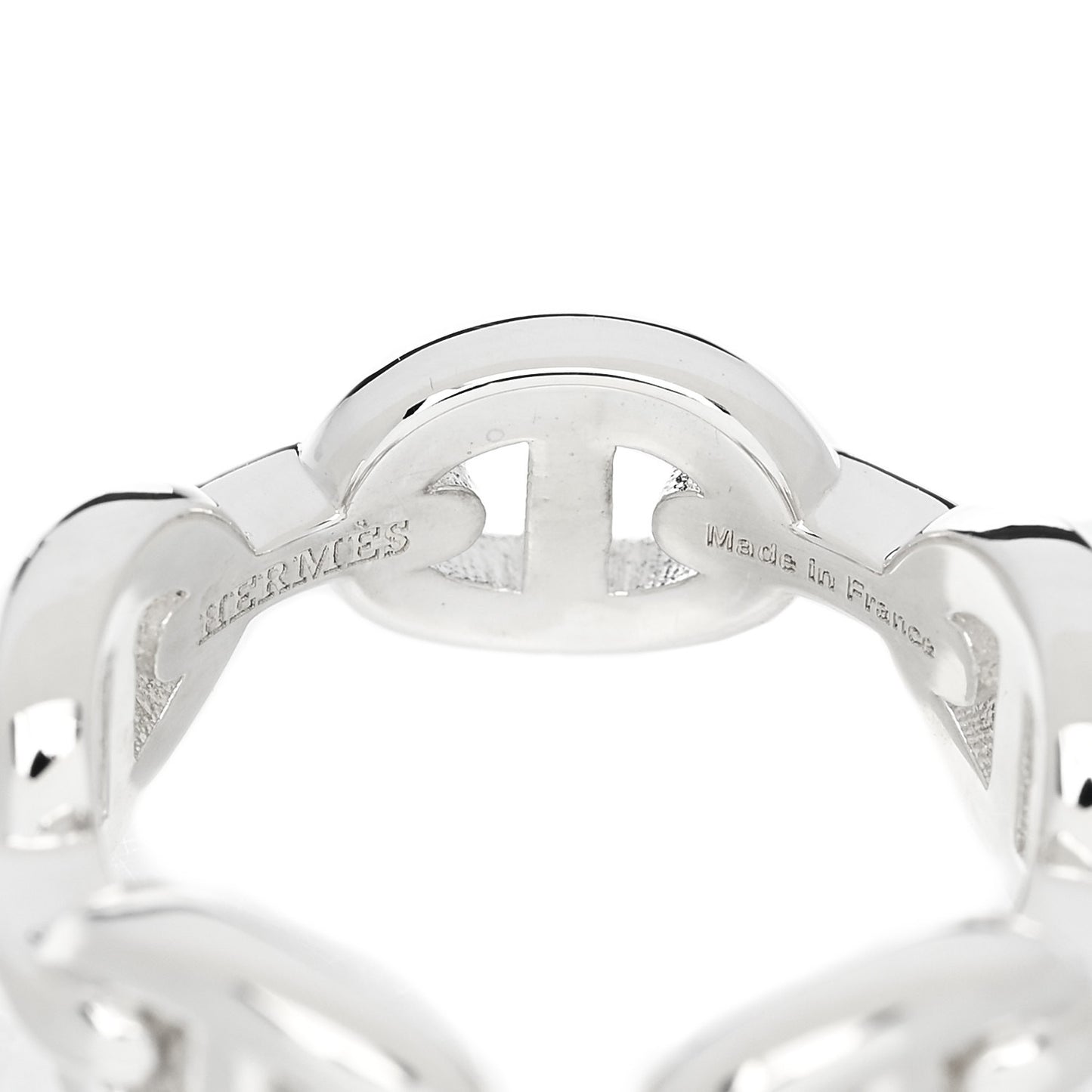 Sterling Silver PM Chaine d'Ancre Enchainee Band Ring 50 5.25
