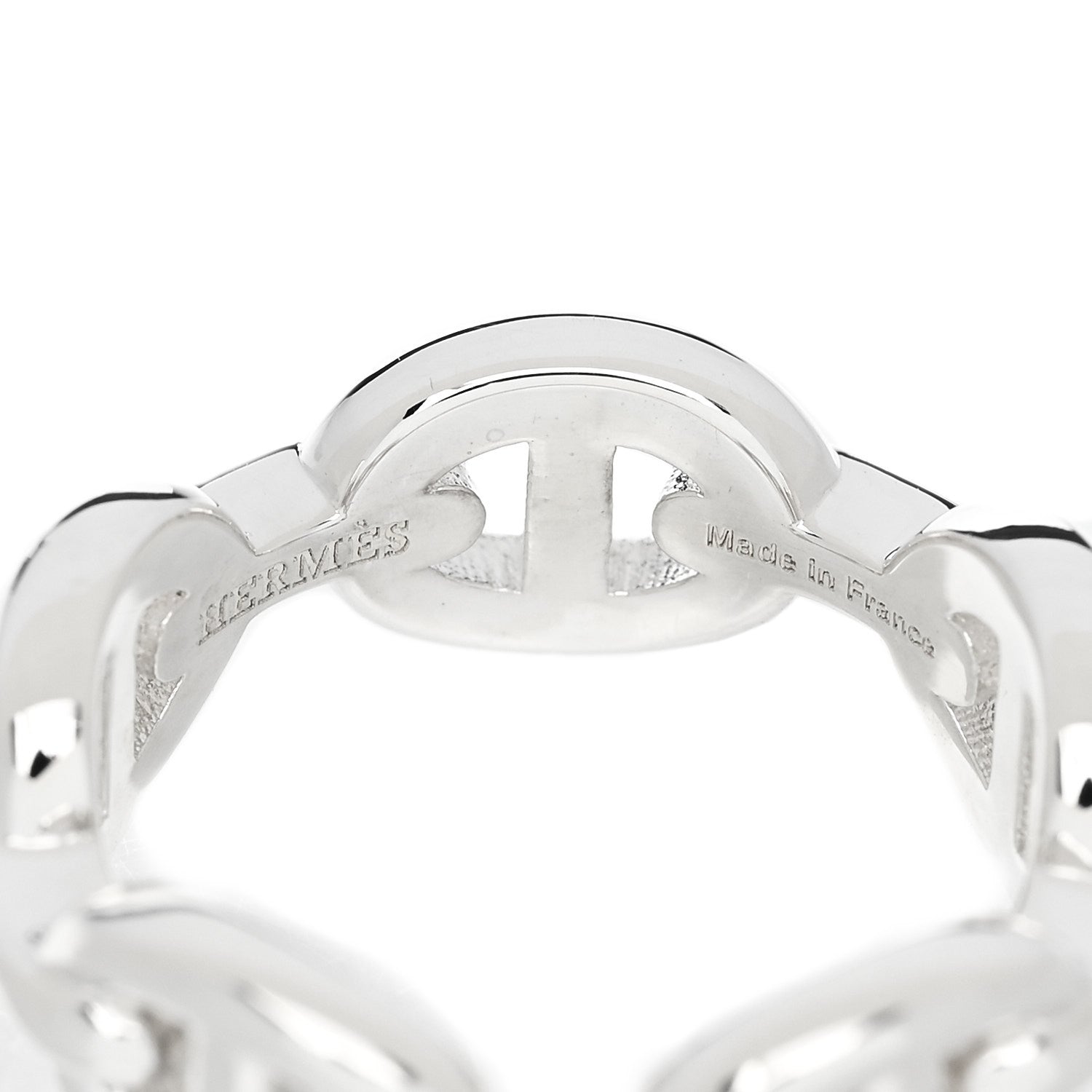 Hermes Sterling Silver PM Chaine d'Ancre Enchainee Band Ring 50 5.25 4 of 6