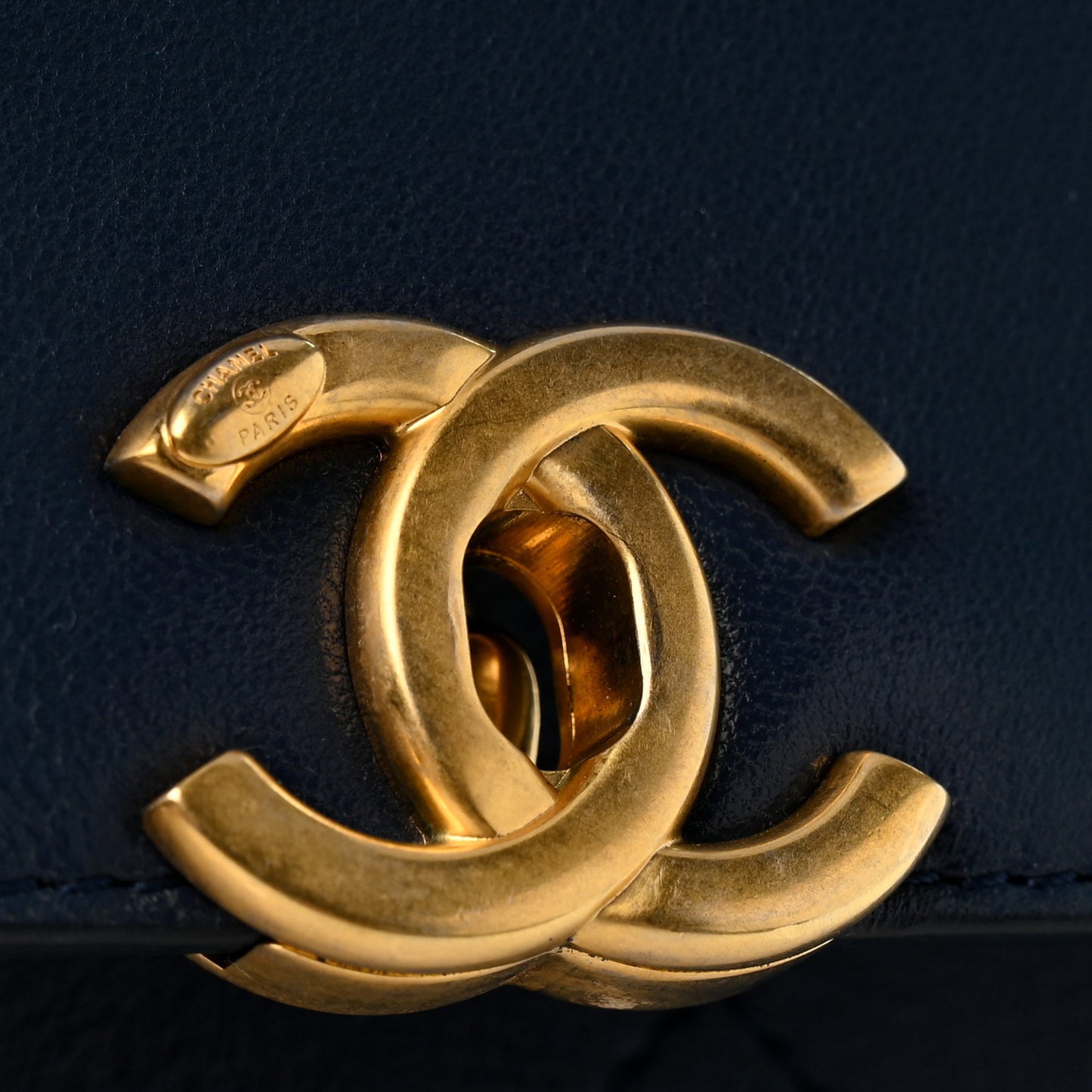 Lambskin Stitched Coco Luxe Small Flap Blue