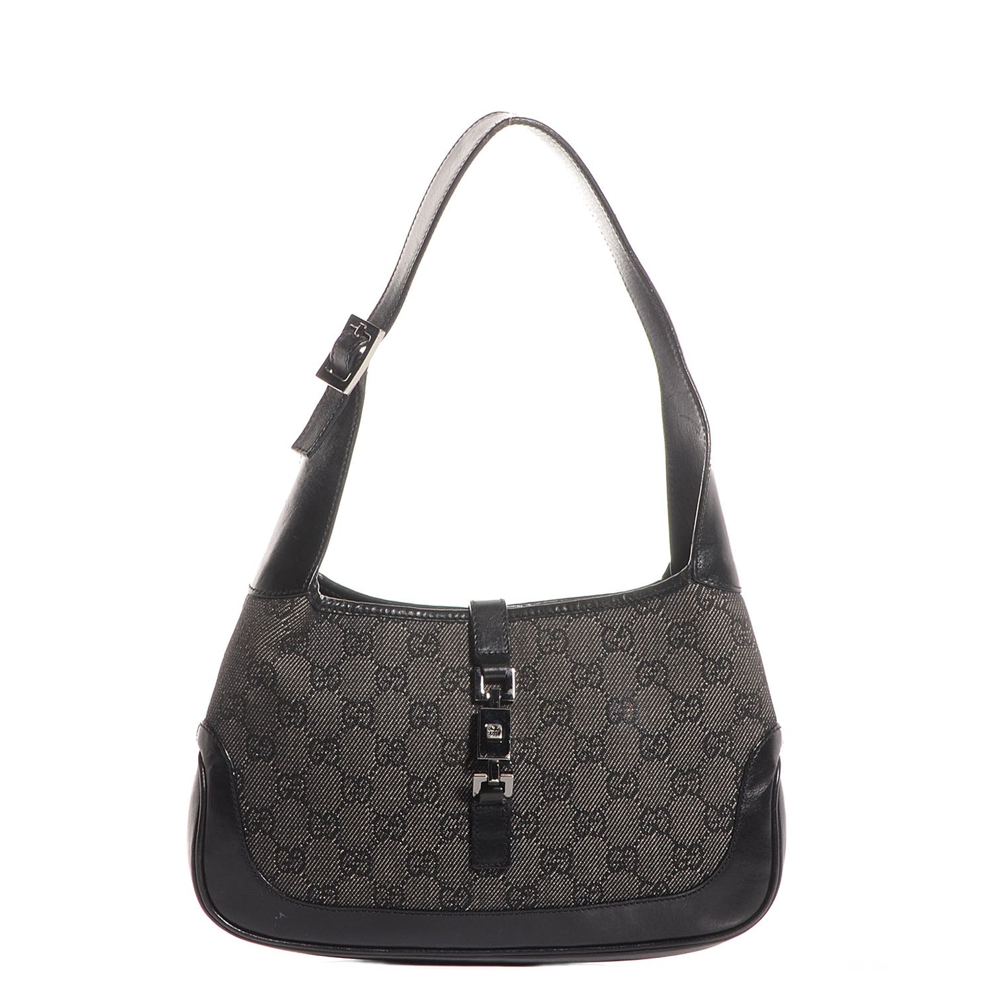 Denim Monogram Small Jackie O Hobo Black