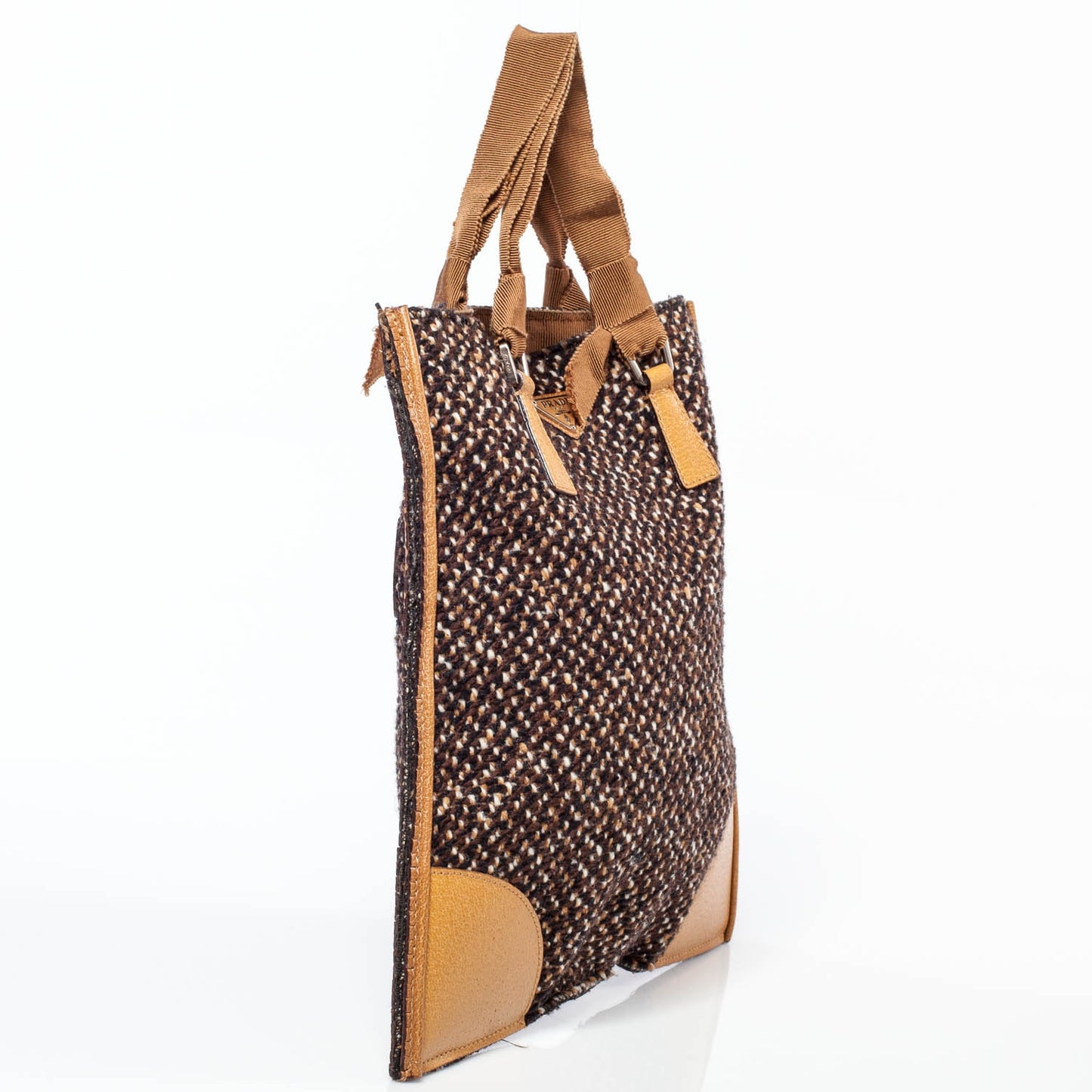Tweed Leather Tote