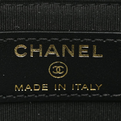 Chanel Caviar Camellia Embossed Classic Flat Wallet Pouch Black 6 of 9